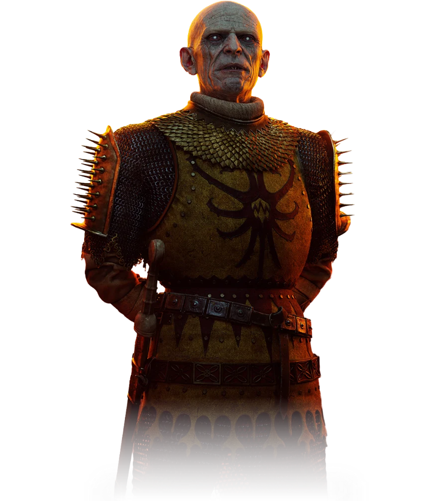 Official character art of Brencis in spiked armor