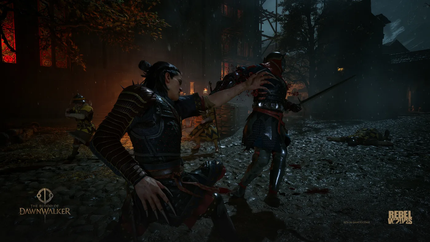 Official screenshot of Coen attacking an enemy at close range with a sword